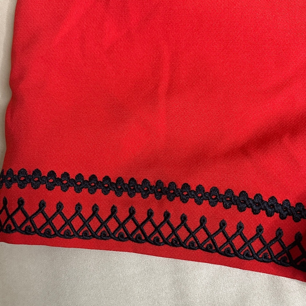 English Factory High Waist Red Shorts with Black Trim - Picture 3 of 4